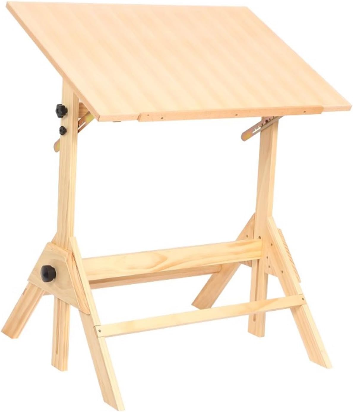 Drafting Desk Wooden Drafting Board Foldable Desk Table Easel Adjustable Height and Tiltable Tabletop for Design, Reading, Writing