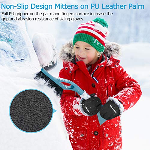 Cevapro Winter Gloves for Kids Mittens Warm Snow Gloves Waterproof Touchscreen Gloves for Boys,Girls - Thumbnail 7