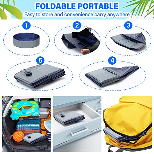 Dog Pool for Large Dogs, Kiddie Pool Hard Plastic, Dog Tub for Large Dogs, Dog Bathtub Portable, Fol