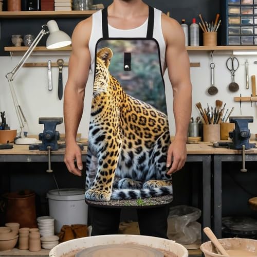 Delantal de trabajo BTCOWZRV Cool Leopard miniatura 4