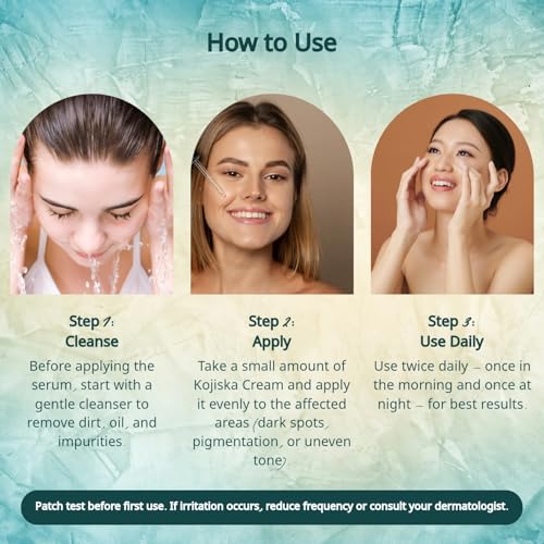 Image of SKINSKA NATURALS Kojiska Skin Brightening and Radiant Cream 20g with 2% Kojic Acid, Arbutin & Glutathione - Reduce Pigmentation, Scars, Melasma, Wrinkles & Dark Spots, Face Cream for Men /Women (Pack of 2)