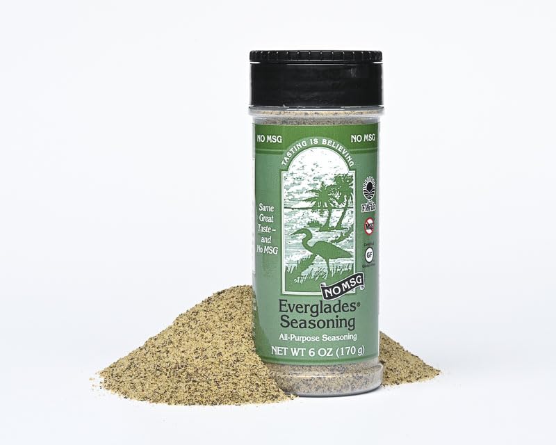 Everglades All Purpose Seasoning - No MSG, Unique Blend of Imported Herbs & Spices for Authentic Down-Home Southern Flavor Made In The USA 6 Oz
