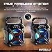 RISEBASS Portable Wireless Bluetooth for iPhone, Android, iPod and More - Rechargeable Bluetooth Speaker for Kids & Adults - Mini Speaker with Party Lights, for Hiking, Camping, Picnic and Boating