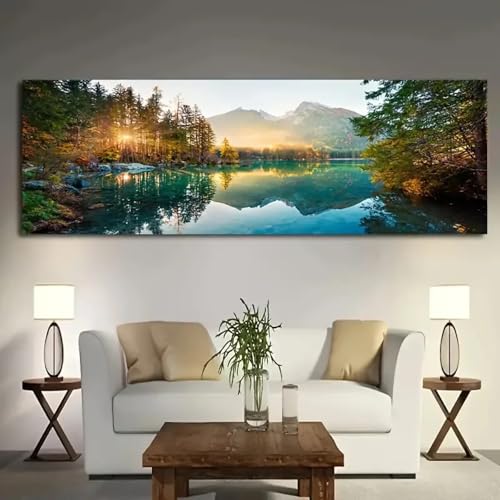 Art mural lever du soleil moderne grand format 40x120cm pour chambre - 3