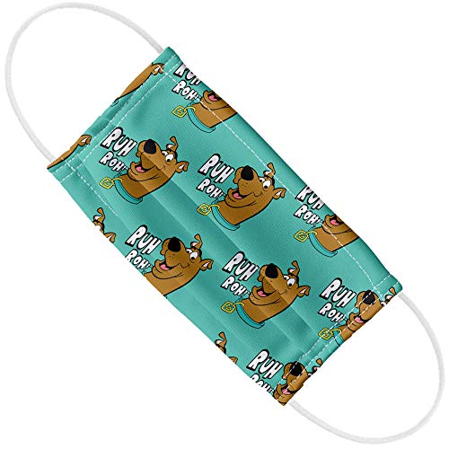 Popfunk Scooby-Doo Ruh Roh Face Pattern 1-Ply Reusable Face Mask Covering with Adjustable Nose Wire, Unisex
