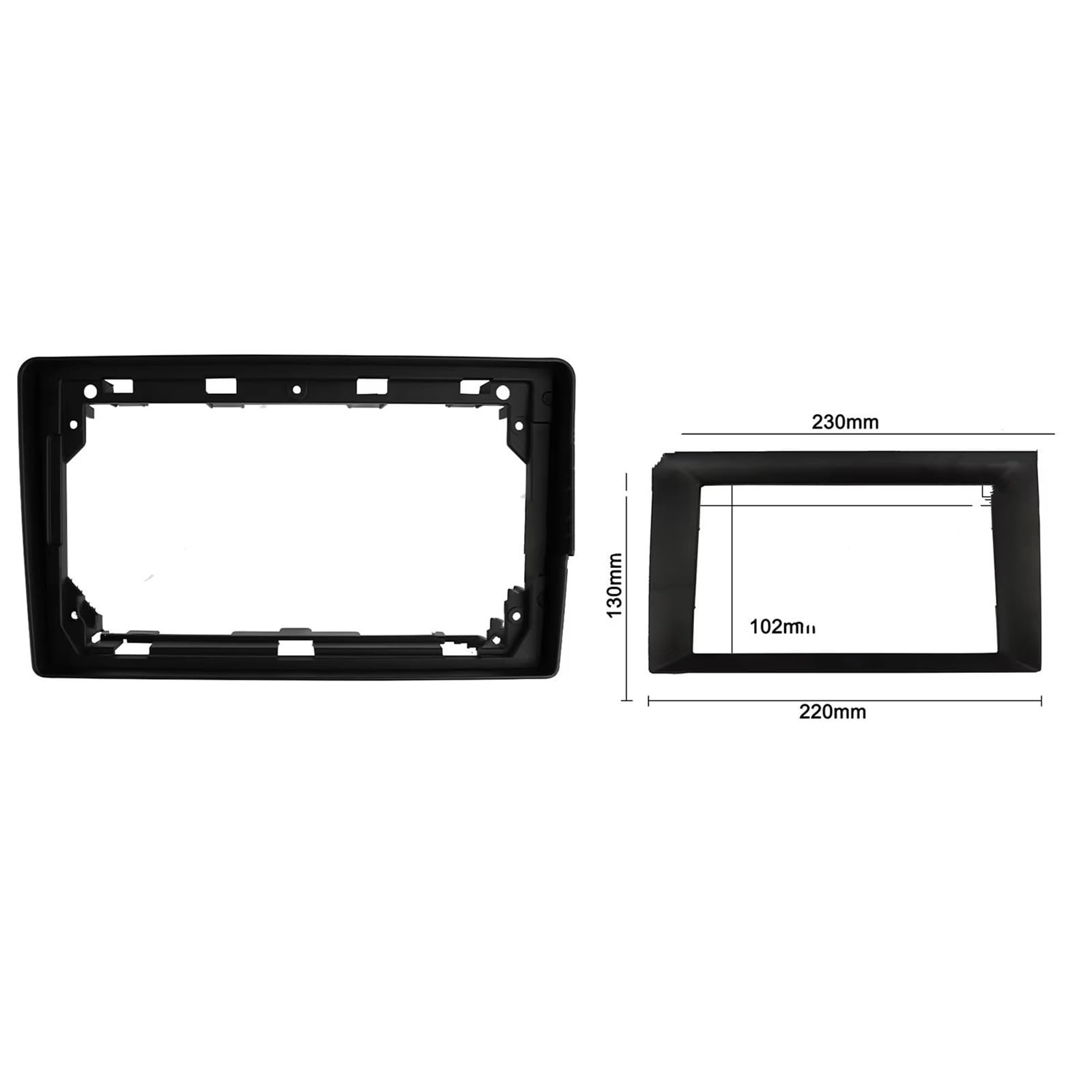 Panel Embellecedor Radio Marco Radio Apto para Peugeot 207 307 para FIAT Scudo Kit Tablero Fascias 9 Pulgadas Panel Estéreo Reproductor DVD Bisel Marco Radio para Coche(Silver)