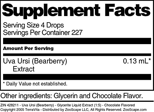 Miniatura 5 de Uva Ursi (Bearberry) - Extracto líquido de glicerita (15) - Sabor a chocolate (1 onza líquida, ZIN 428211) - Paquete de 3