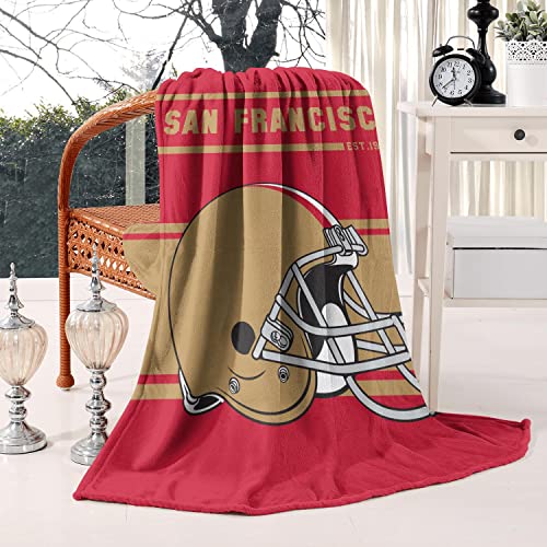 Striped hgdn Football Team Throw Blanket 60x50 Inches Lightweight Warm Football Fans Fleece Blanket Gifts for Men Women