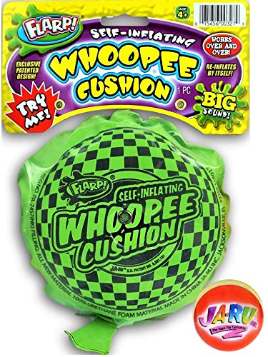 JA-RU Whoopee Cushion Self Inflating Flarp Original (1 Pack) Kids and Adult Fart Toy | Prank Self-Inflating. Whoopie Makes Gas Sounds Plus Bouncy Ball | 327-1p