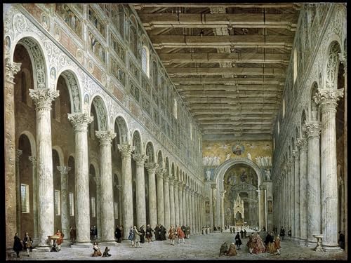Pintura mural de San Pablo Extramuros Pannini para decorar el salón