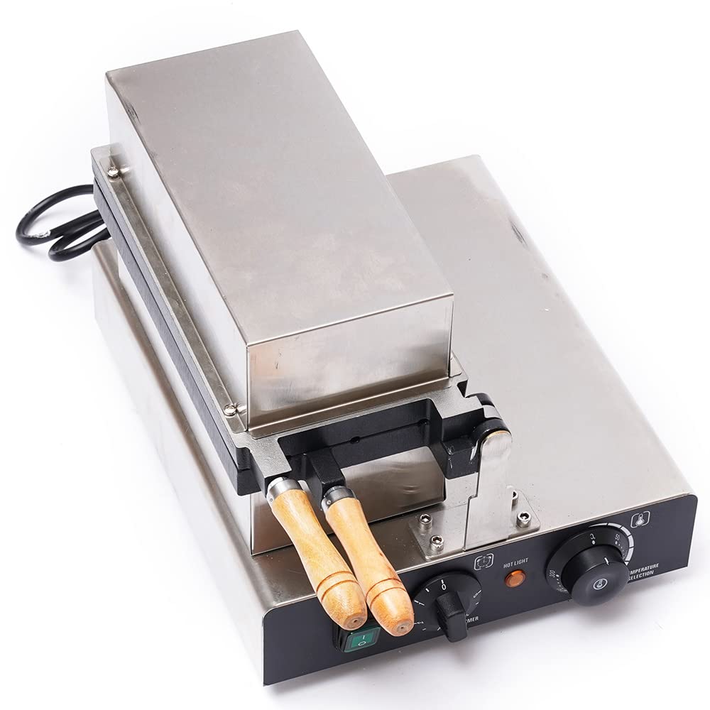 Commercial Waffle Maker Electric Pancake Maker Non-stick Stainless Steel Waffle Making Machine Double Sided Pancake Baker with Temp and Time Control for Home Restaurant