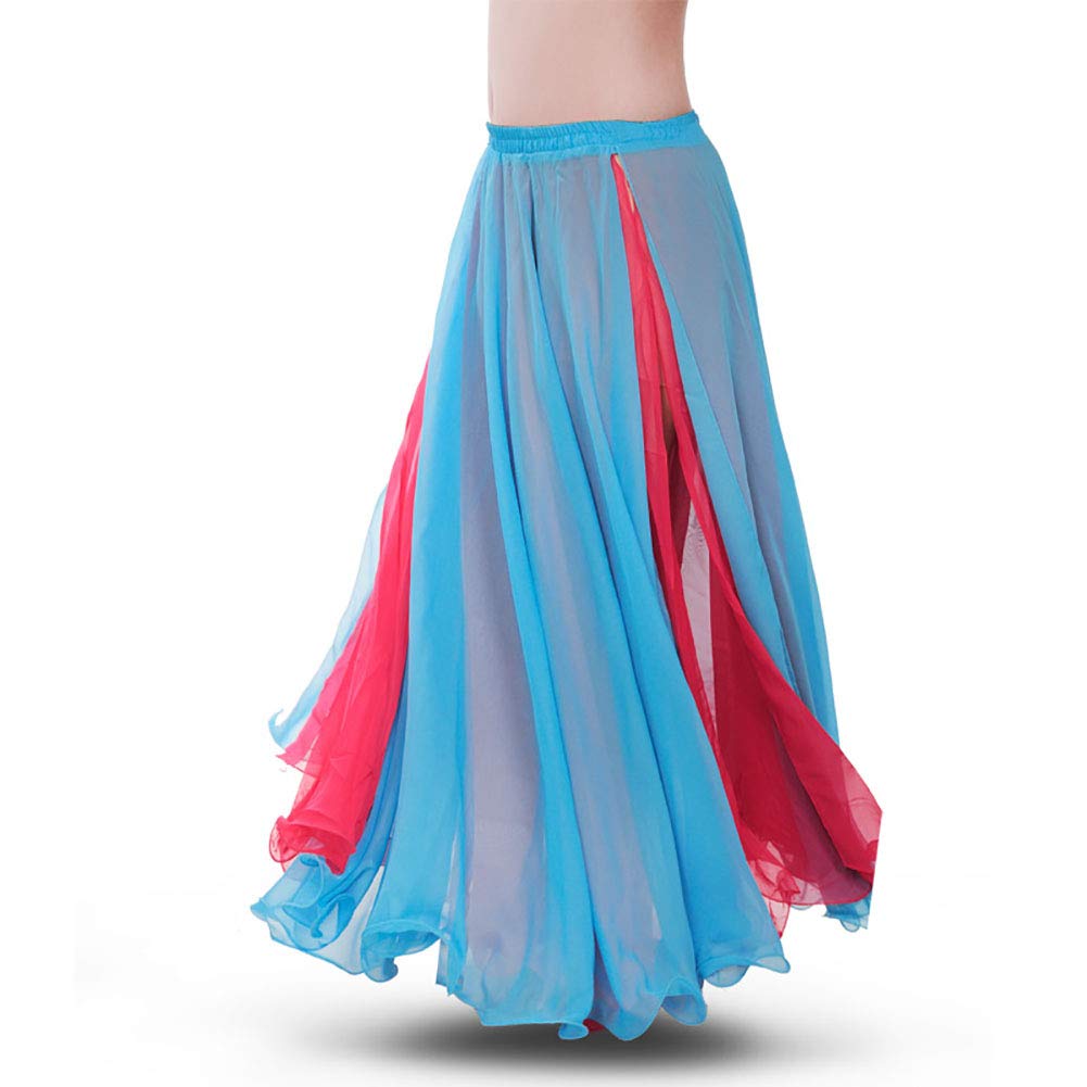 ROYAL SMEELA Chiffon Fairy Belly Dance Skirt Women Belly Dancing Costume Tribal Belly Dance Dress High Split, 10 Colors