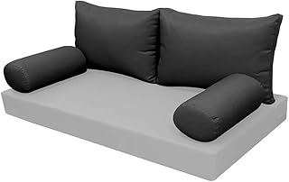 Prolinemax |Cover ONLY| Outdoor Style 2 Crib Knife Edge Bolster Back Pillow Slipcover AD003