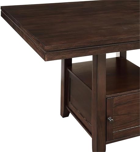 Miniatura 6 de BOWERY HILL Juego de comedor de almacenamiento de 7 piezas de madera espresso de transición