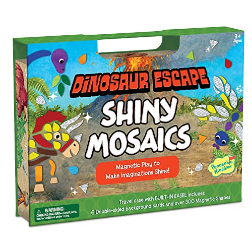 Peaceable Kingdom Dinosaur Escape Shiny Mosaics, Multicolor, Medium
