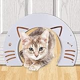EXPAWLORER Cat Doors for Interior Doors - Bamboo Pet Door for Kitty Puppy Pass Hidden Litter Box Furniture Hole Door Fits Small Medium & Large Cats