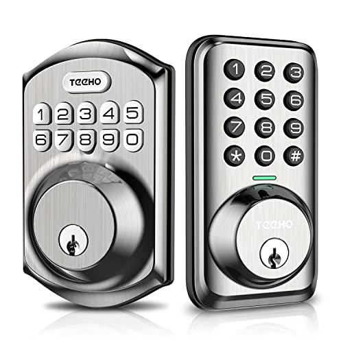 Keyless Entry Door Lock - Teeho Electronic Keypad Deadbolt With Keypads - Keyed Entry - Anti-Peeping Password - Easy Installation #TOP26