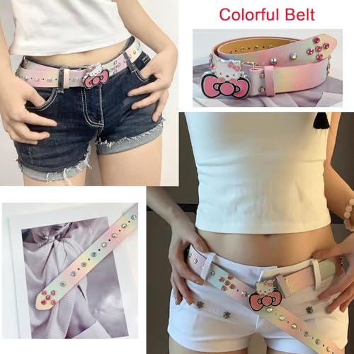 1 PCS Kitty Cat Belt Rhinestone Belt Women Belt Y2K Belt Hip Hop Belt Korean Belt Bling Belt Jeans Skirt Belt3