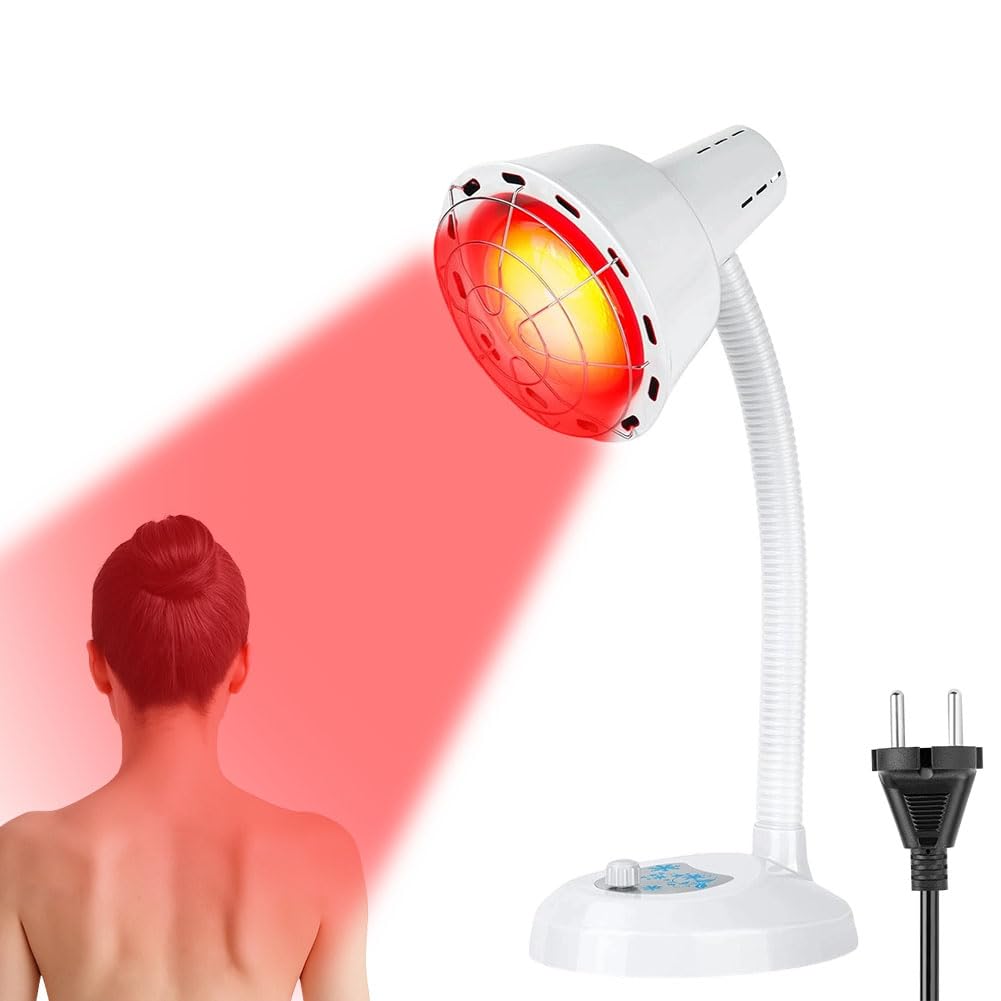 Rotlichtlampe 275W Infrarot-Wärmelampe, temperaturverstellbar mit stabilem Schutzgitter, zur Linderung von Muskelverspannungen und für entspannende Lichttherapie im privaten Heimgebrauch