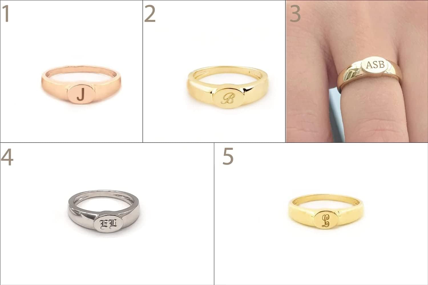 Elegant jewel box Women's Oval Initial signet ring in solid Gold 9k, 14k, & 18k, Custom engraved signet ring, Gold Personalized chevalier ring, Birthday gift, RN363
