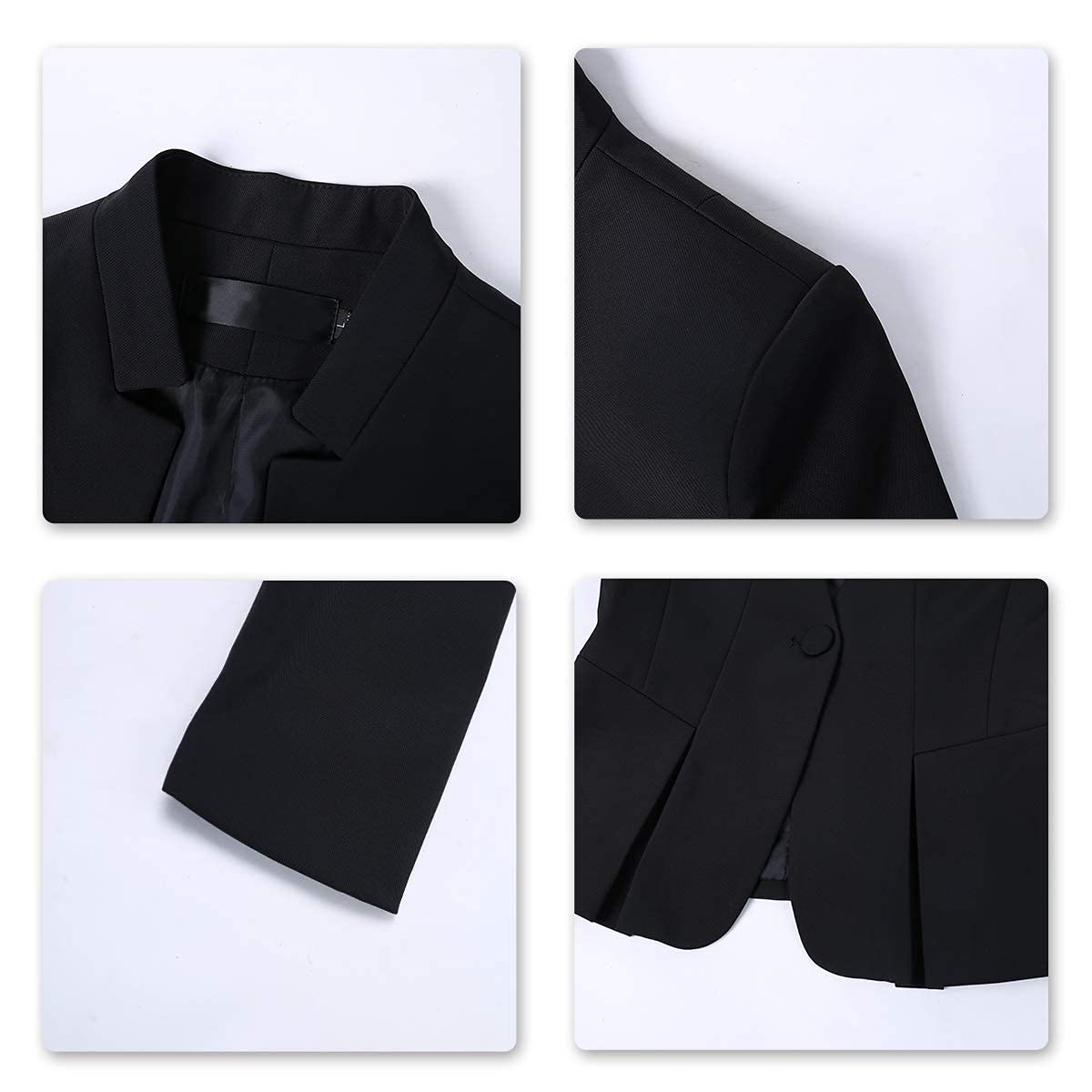 Yynuda - Completo tailleur da donna, 2 pezzi, Slim Fit, Giacca a bottone unico, con gonna o pantalone, da ufficio