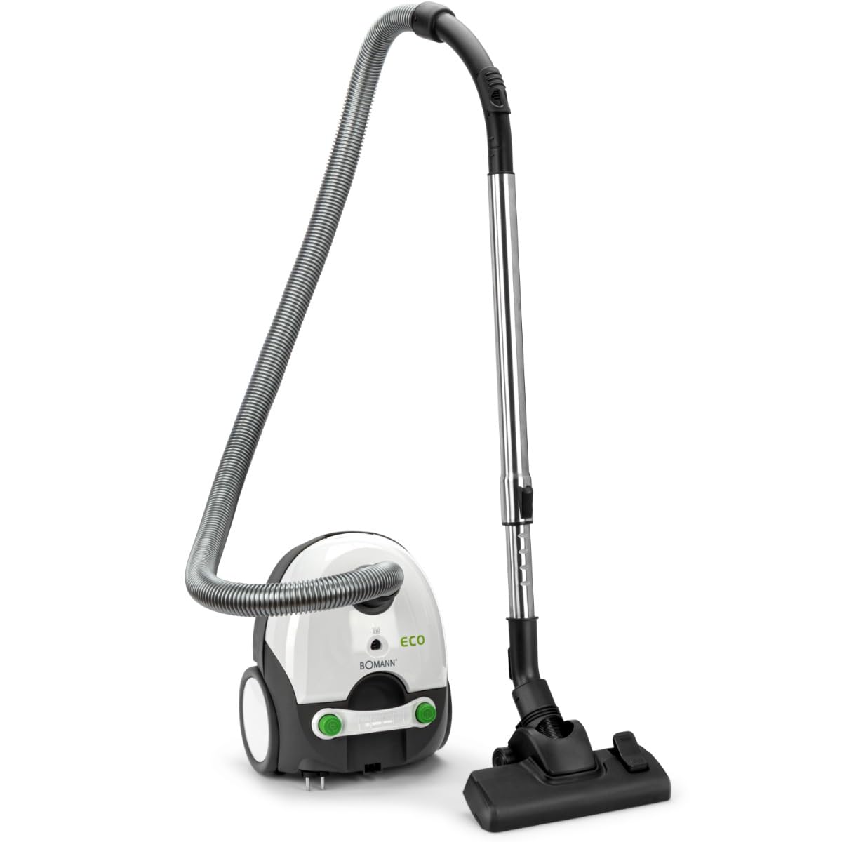 Bomann® Bodenstaubsauger mit energiesparenden 700 Watt | Staubsauger mit 5-Fach Mikrofiltersystem | Sauger mit Beutel | Umschaltbare Bodenbürste und Bürsten-/Fugendüse | BS 9019 CB N weiß