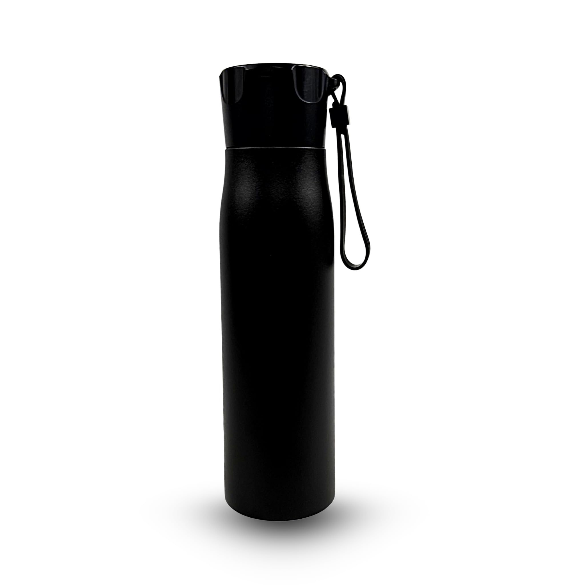 Botella autolimpiante con tapa inteligente para pantalla de temperatura y recordatorio de bebidas, de acero inoxidable de alta calidad (negro, 500 ml)