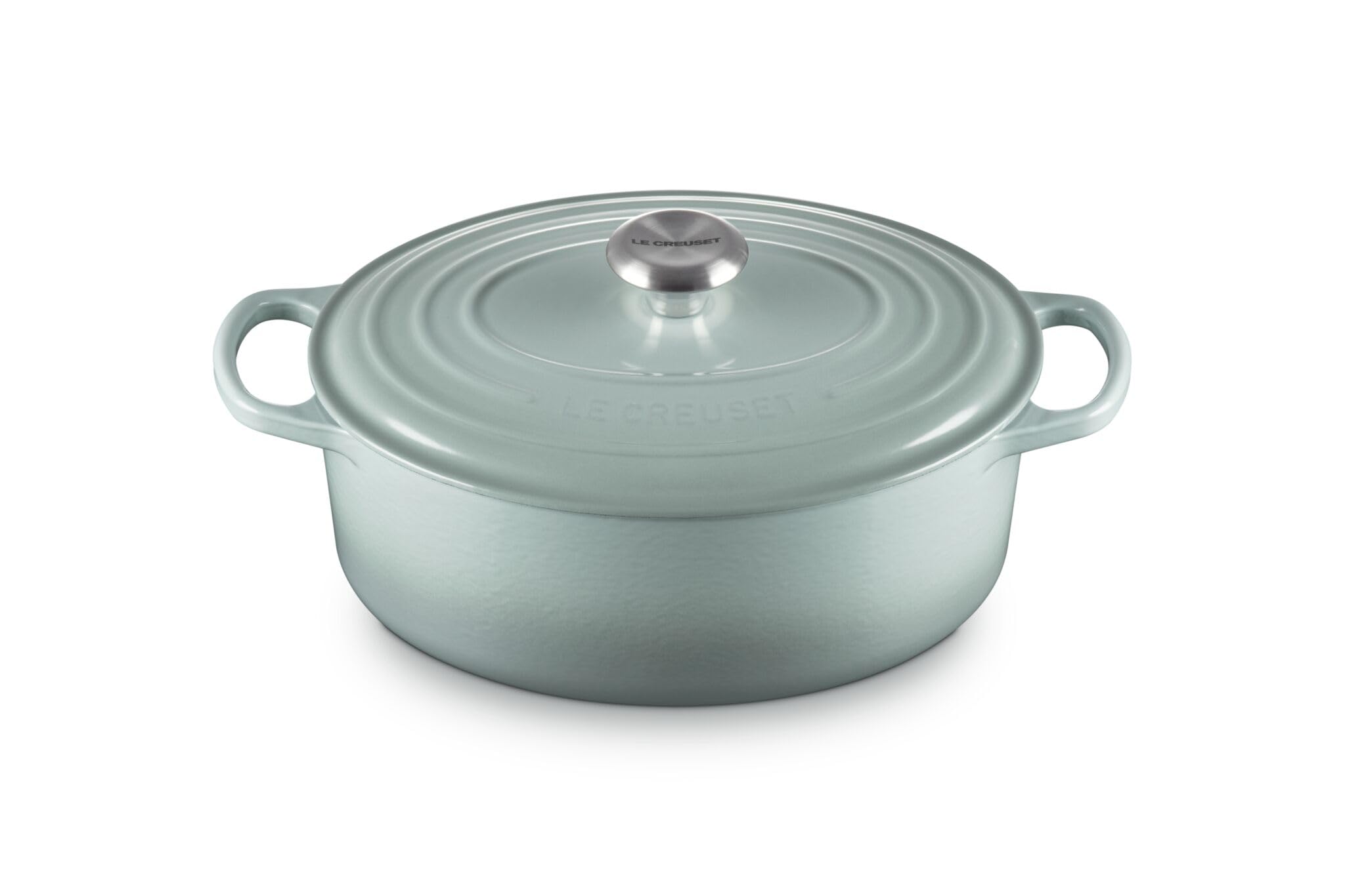 Le Creuset Cocotte en Fonte Émaillée Signature avec Couvercle, 29 cm, Ovale, 4.7 L, 4.675 kg, Sea Salt, 21178297174430