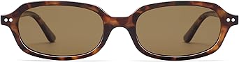 Retro Small Rectangle Sunglasses for Women Men Trendy Narrow Square Sunnies AP3729