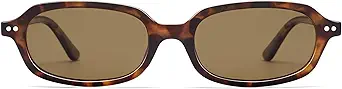 Retro Small Rectangle Sunglasses for Women Men Trendy Narrow Square Sunnies AP3729