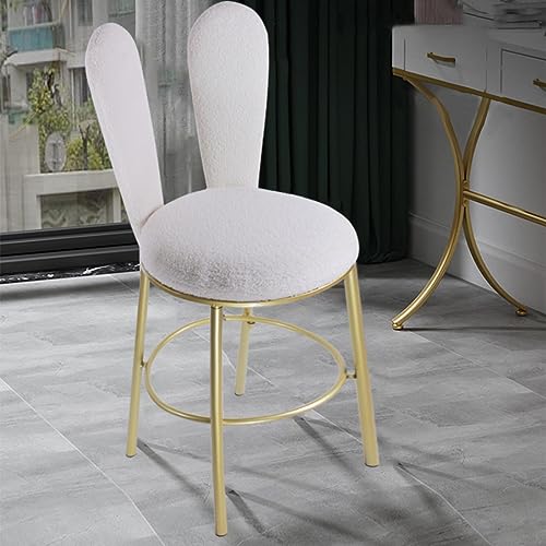 Chaise De Maquillage Pivotante Avec Dossier - Cuir PU - Design Scandinave - Pour Coiffeuse, Salon, Entrée
