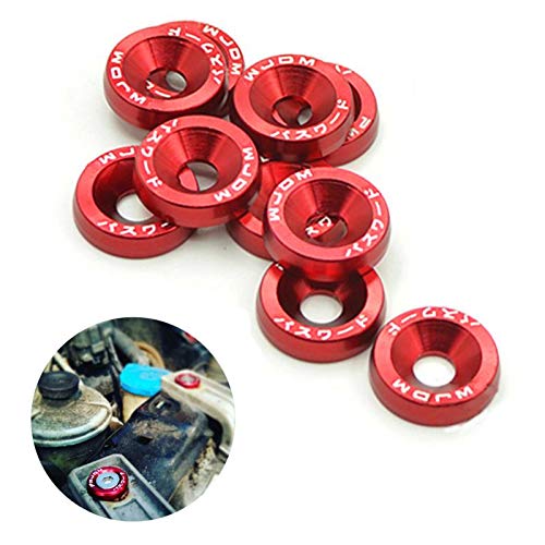 Generic 20PCS M6 Car Styling Modification JDM Sticker Stickers Password Fender Washer License Plate Bolts Auto Accessories - (Color: Silver)