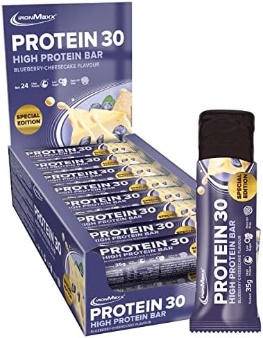 IronMaxx Protein 30 Proteinriegel, Geschmack Blueberry Cheesecake, 24x 35 g (24er Pack)