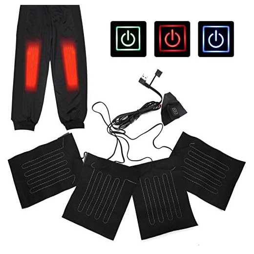 Chaleco Calefactor para Ropa, Almohadilla Térmica eléctrica de 3 velocidades, Ideal para Mascotas, Almohadilla Térmica de Invierno con Interruptor, 4 Piezas