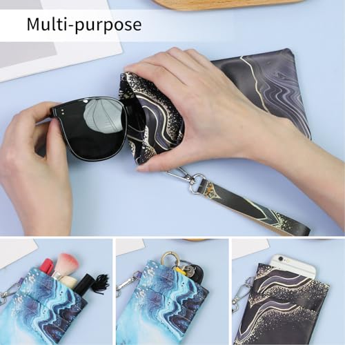 Image of Double Eyeglass Case Soft Dual Glasses Case for Women Men Travel Squeeze Top Sunglasses Cases Eyeglasses Pouch