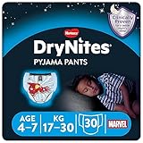 DryNites saugfähige Nachtwindeln bei Bettnässen, Für Jungen 4-7 Jahre (17-30 kg), 3 x 10 Stück = 30 Windel-Pants, Höschenwindeln, Windelhöschen
