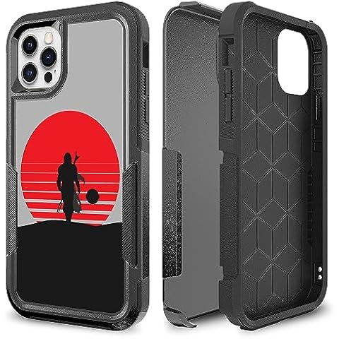 CaseZoo for iPhone 12 Pro, iPhone 12 Defender Case, Heavy Duty 360 Full Body Shockproof Hard Plastic+Silicone Rubber Hybrid Protective Case for iPhone 12 iPhone 12 Pro (Bounty Hunter Boba Fett) Cover
