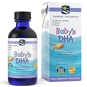 Nordic Naturals Baby’s DHA, Unflavored – 2 oz – 1050 mg Omega-3 + 300 IU Vitamin D3 – Supports Brain, Vision & Nervous…