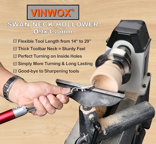 Vinwox WOOD CHISEL-4PCS ALU HANDLE 8 Pcs Carbide Wood Lathe Turning Tool Set thumb #3