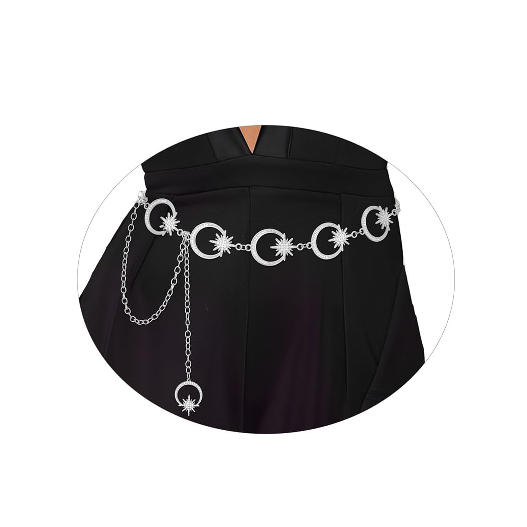 Daesar Catena Ventre Donna, Catena per La Vita Placcato Oro Sexy Strass Verde Minimalista Catene per Il Corpo