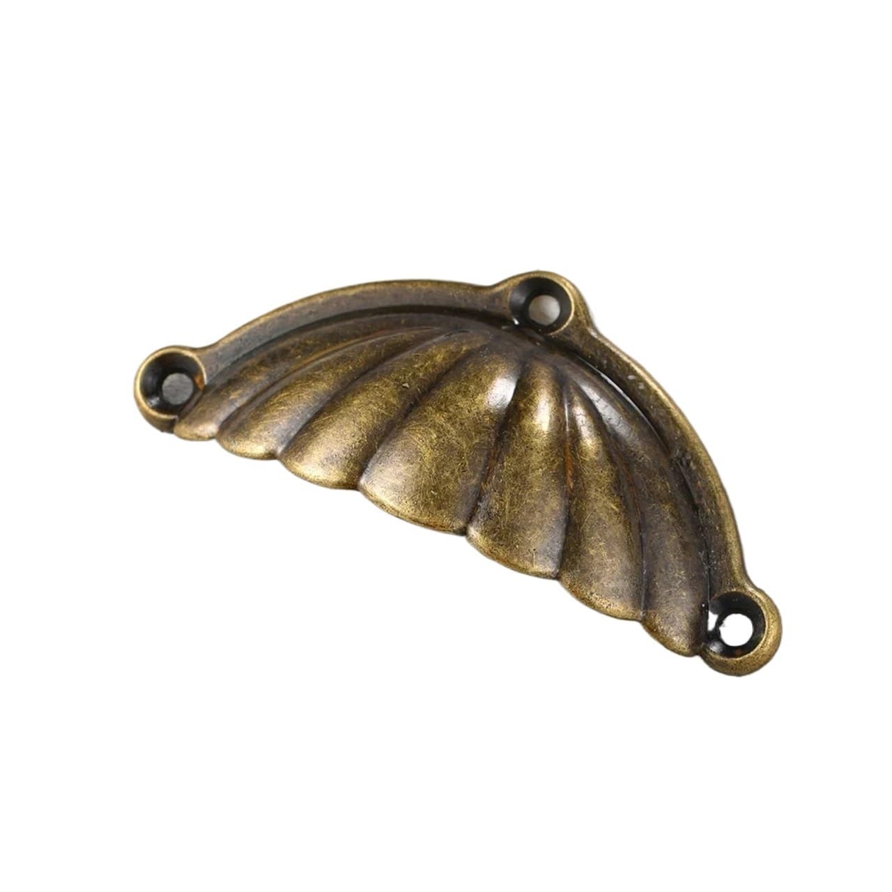 Qvorlth Vintage Cabinet Pulls 30pcs Antique Shell Handles Drawer Semi-Circular Dumplings Pulls Alloy Cabinet Pattern
