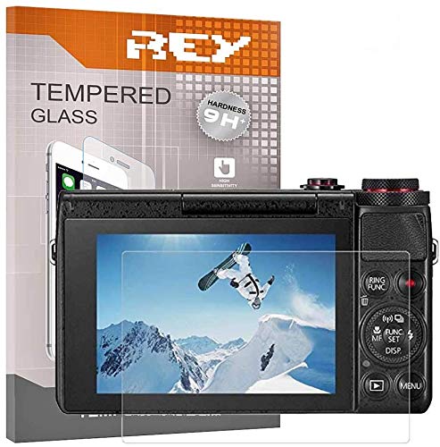 REY 3X Protector de Pantalla para Canon G9X - G9XII - G7X - MARKII - G5X, Cristal Vidrio Templado Premium