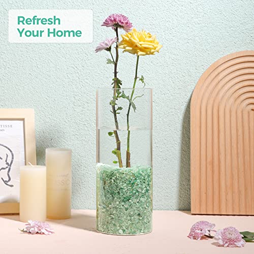 Image of T4U Crystal Chips Stone Crushed Quartz Jade Pebbles 1LB - Fluorite Tumbled Gravel Small Decorative Pebbles Bulk, Mini Polished Rocks Sand Pieces for Crafts, Vases Filler, Plants, Aquarium Gravel Rocks