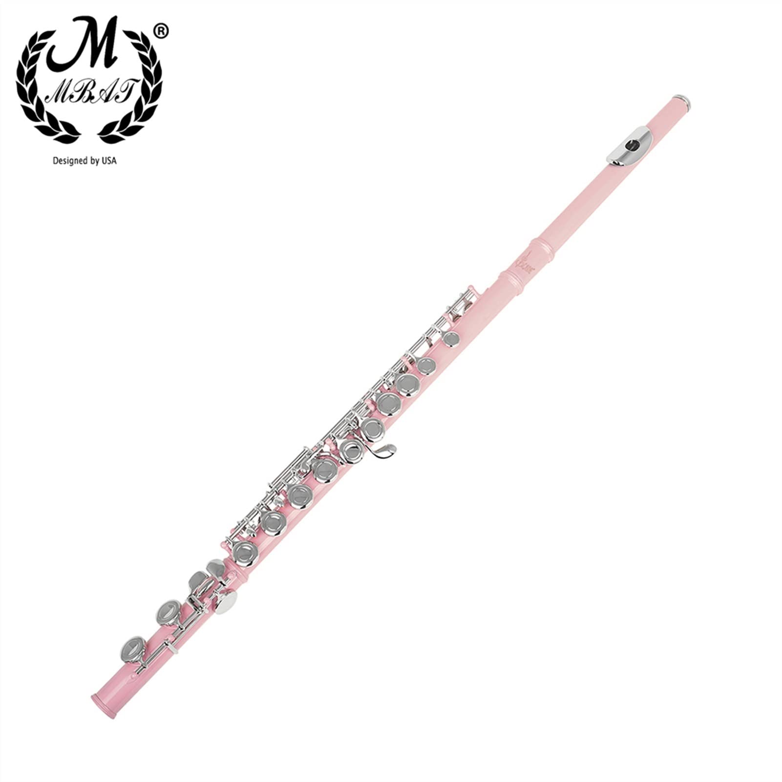ZUZU 16 Agujeros Flauta Cerrar Agujero C Tono Rosa Flauta Plateado Llave Cupronickel Instrumentos De Viento De Madera con Estuche De Cuero Paño De Limpieza Kit Flauta