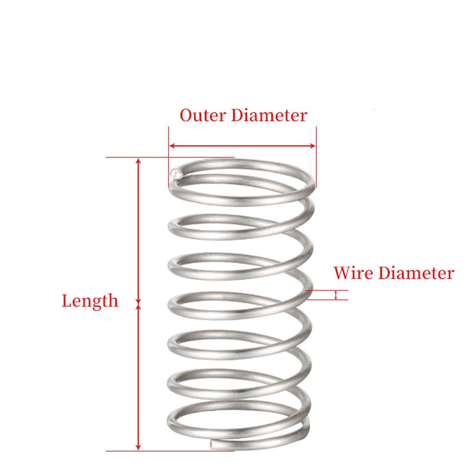 MOLLA COMPRESSIONE INOX L1MT D29050