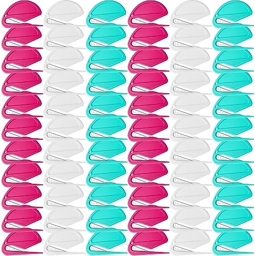 100 Pcs Letter Opener Envelope Slitters with Blade Mail Opener Letter Opener Bulk for Package Paper Box Envelope Slitters for Women Men Office Supplies (Pink, White, Green)