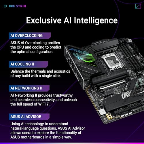 ROG Strix Z890-F Gaming WiFi Scheda madre Intel® Z890 LGA 1851 ATX, Advanced AI PC-Ready, 16+2+1+2 stadi, DDR5, WiFi 7, 5X M.2, Thunderbolt™ 4, USB Type-C®, overclocking AI, raffreddamento e rete - Scheda madre - Immagine 1