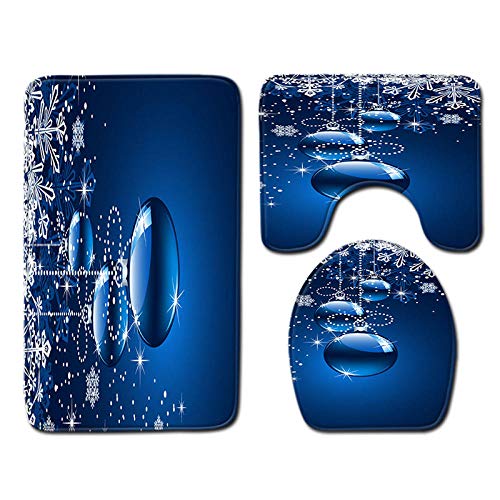 ZXYLSL Badteppiche Blaue Wassertropfen 3D Drucken Badematten Badematte Matten Sets Saugfähige Teppich Badteppiche…