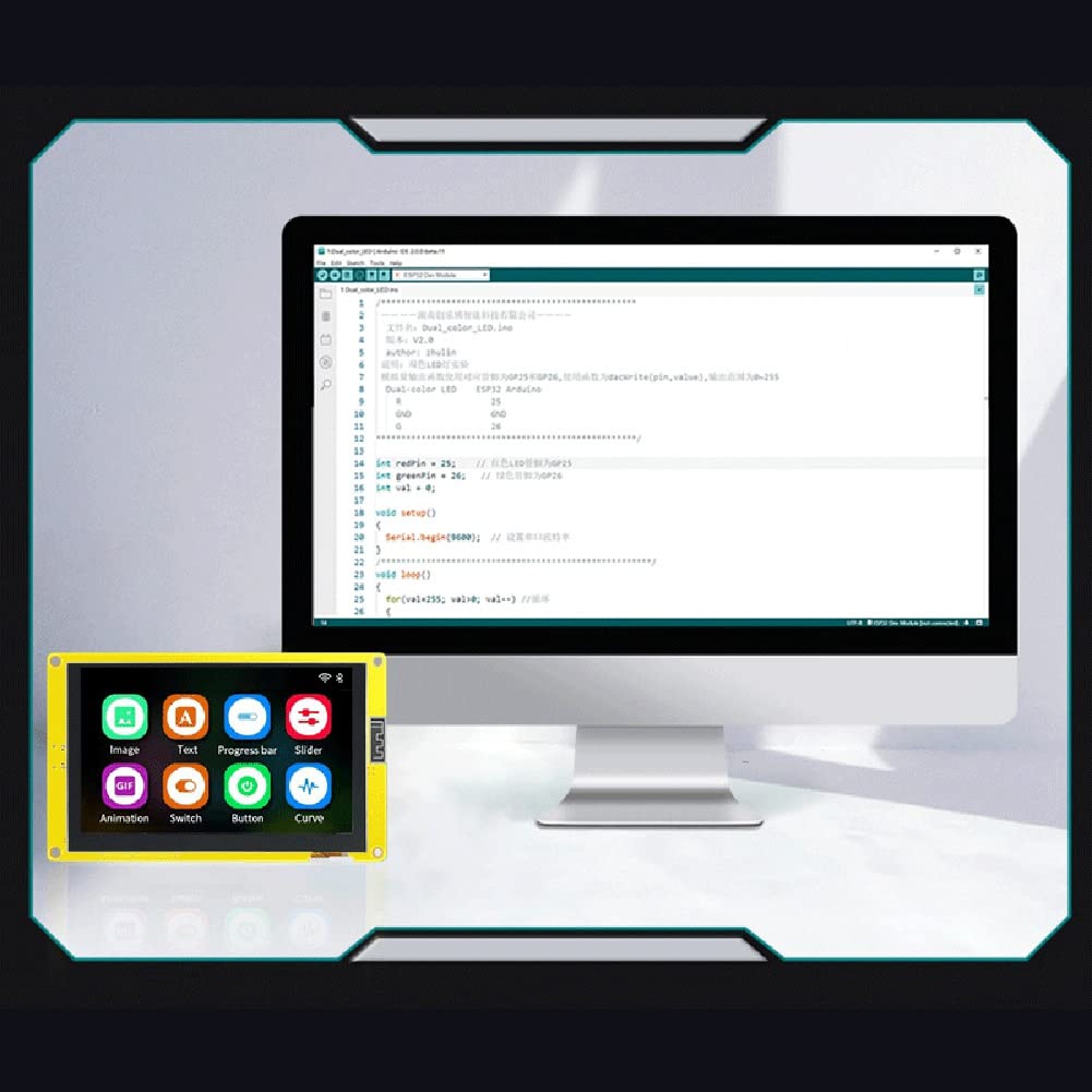 QUR ESP32-S3 Flash Smart Display MCU WIFI moduł Bluetooth 7-calowy RGB LCD TFT HMI 8M PSRAM 16M ( dotyku)