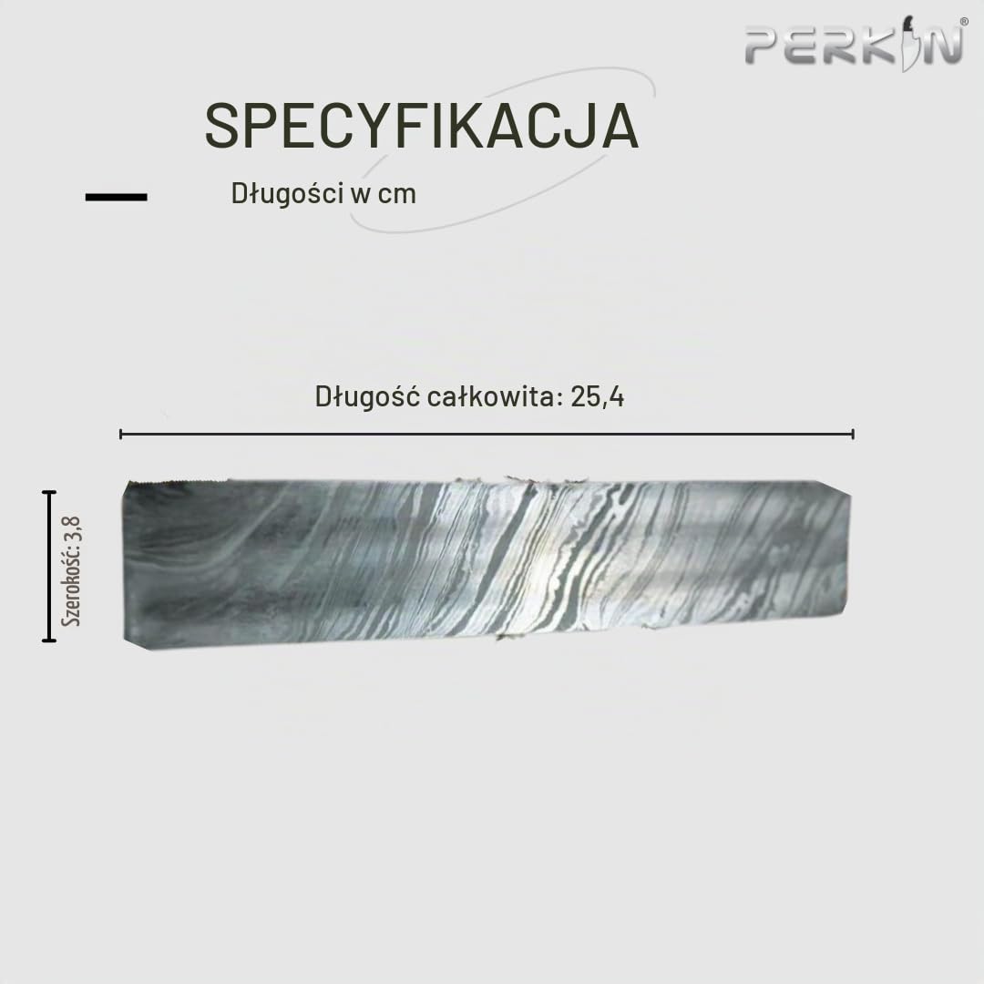Perkin Knives Kęs damasceński do krojenia noży ponad 200 warstw, 254 x 38 x 4,0 mm